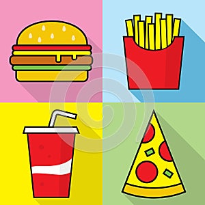 Fast food icons Ã¢â¬â stock illustration photo